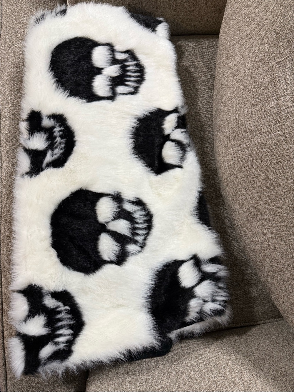 Cynthia Rowley Black & White Skull Plush Blanket